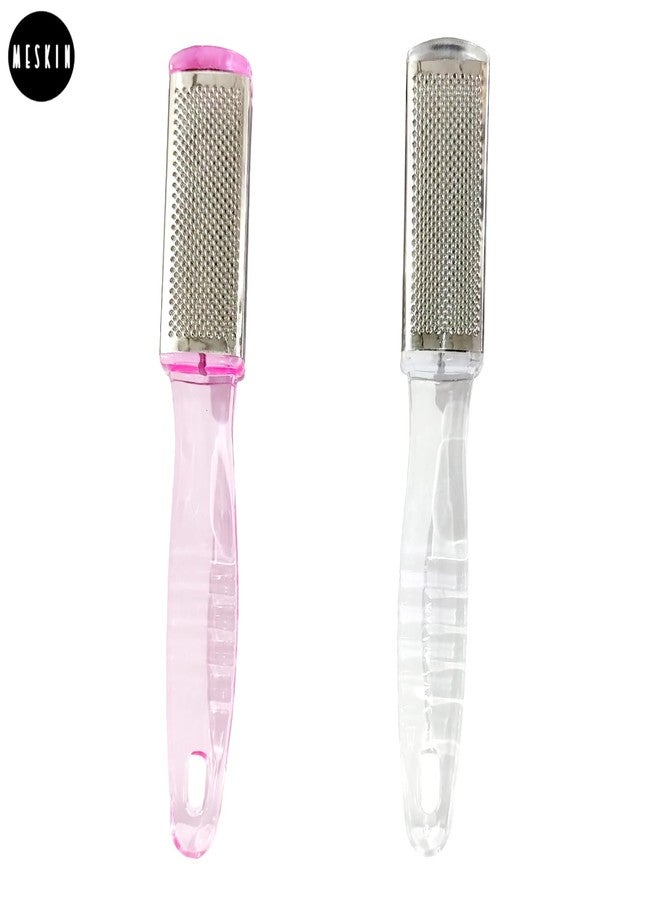MESKIN Double Sided Transparent Steel Foot Filer Pedicure & Dead Skin Remover with Curvy Handle (Pack of 1) - Image 5