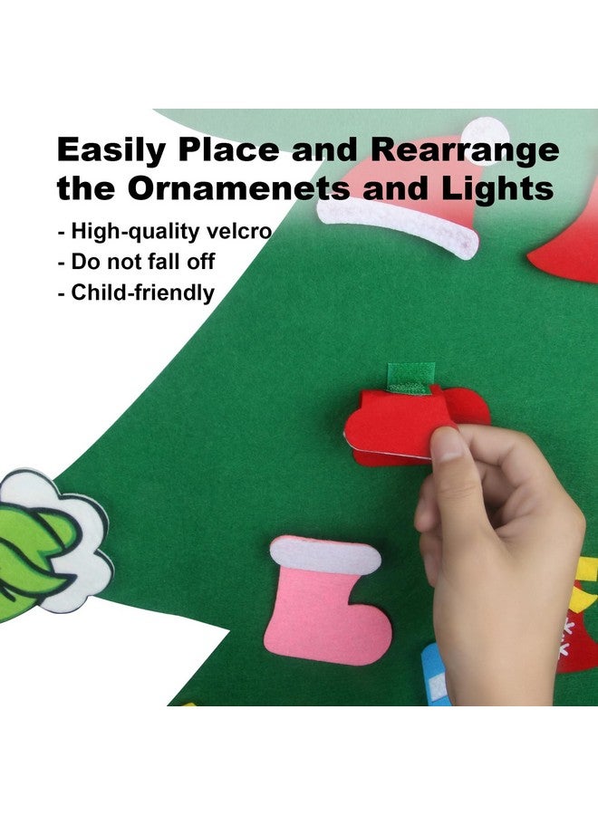 GameXcel 4.5Ft Diy Grinch Felt Christmas Tree Set With 37Pcs Ornaments Wall Hanging Felt Xmas Tree For Kids Toddlers Christmas Baby New Year Gift Decorations Party Supplier - Image 3