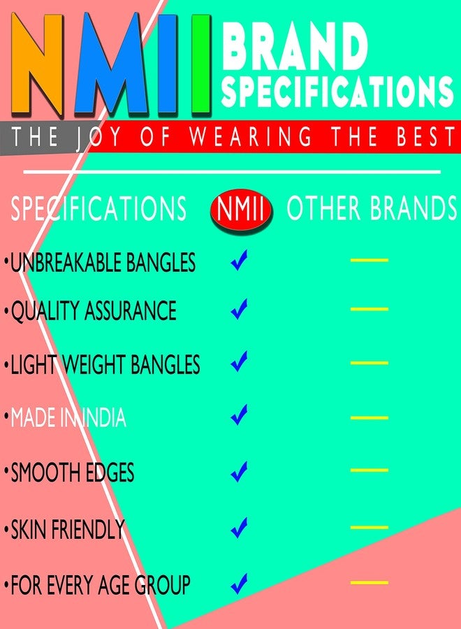 NMII طقم أساور معدنية ثلاثية الألوان سادة من NMII للنساء/الفتيات/الأطفال | عيد الاستقلال | عيد الجمهورية | طقم أساور بألوان العلم الهندي | أساور | طقم تشودي - (Flag22-2.0) - Image 5