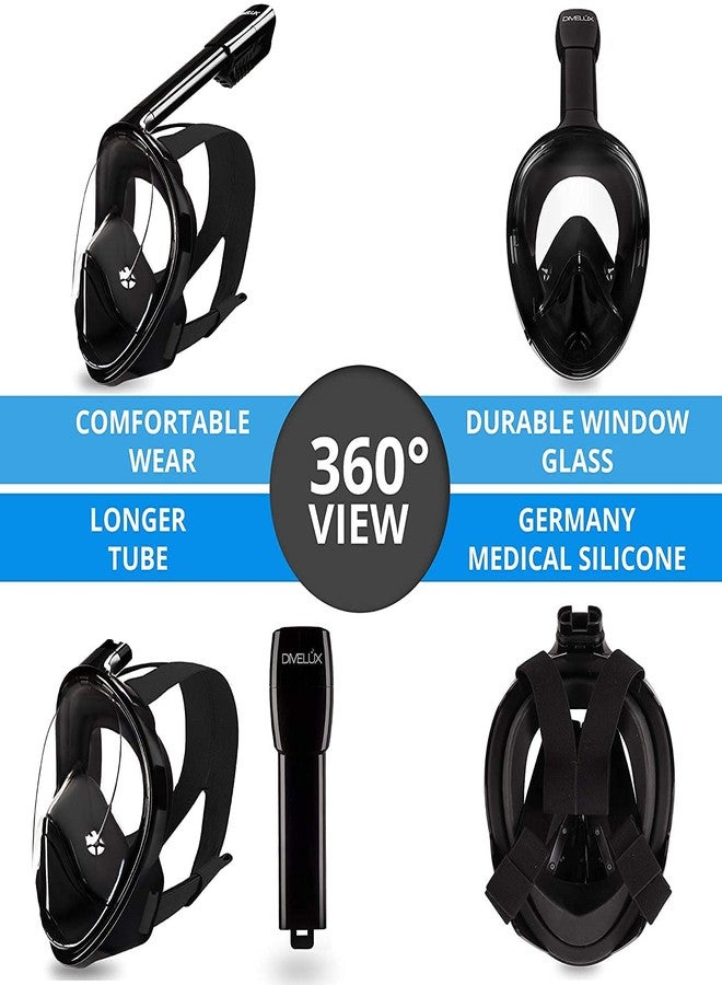 VBM قناع غطس كامل الوجه من VBM - معدات غطس للبالغين - طقم قناع غطس - رؤية بانورامية 180 درجة - نظام علوي جاف - مضاد للتسرب ومضاد للضباب (أسود، صغير) - Image 4