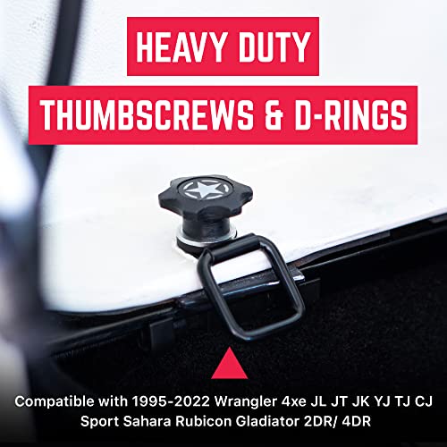 GPCA - GP Star Thumb Screws and D-Rings Set, Easy-to-Install M8 Bolt & Tie Downs, for Quick Cargo Cover Installation, Jeep Wrangler Accessories for 4xe, JL, JT, JK and More, Patented, 6 Packs - Image 2