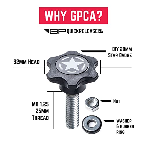 GPCA - GP Star Thumb Screws and D-Rings Set, Easy-to-Install M8 Bolt & Tie Downs, for Quick Cargo Cover Installation, Jeep Wrangler Accessories for 4xe, JL, JT, JK and More, Patented, 6 Packs - Image 3