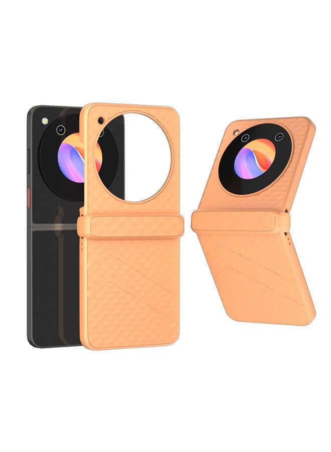 The Bros حافظة لهاتف ZTE Libero Flip/nubia Flip 3 في 1 بنمط موجي غير لامع من مادة PC مع مفصل