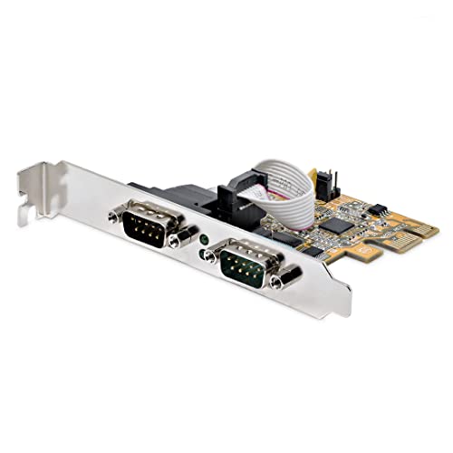 Startech.com StarTechcom 2Port PCI Express Serial Interface Card Dual Port PCIe to RS232 DB9 Serial Card 16C1050 UART LowFull Profile Brackets COM Retention for WindowsLinux TAA 21050PCSERIALLP - Image 3
