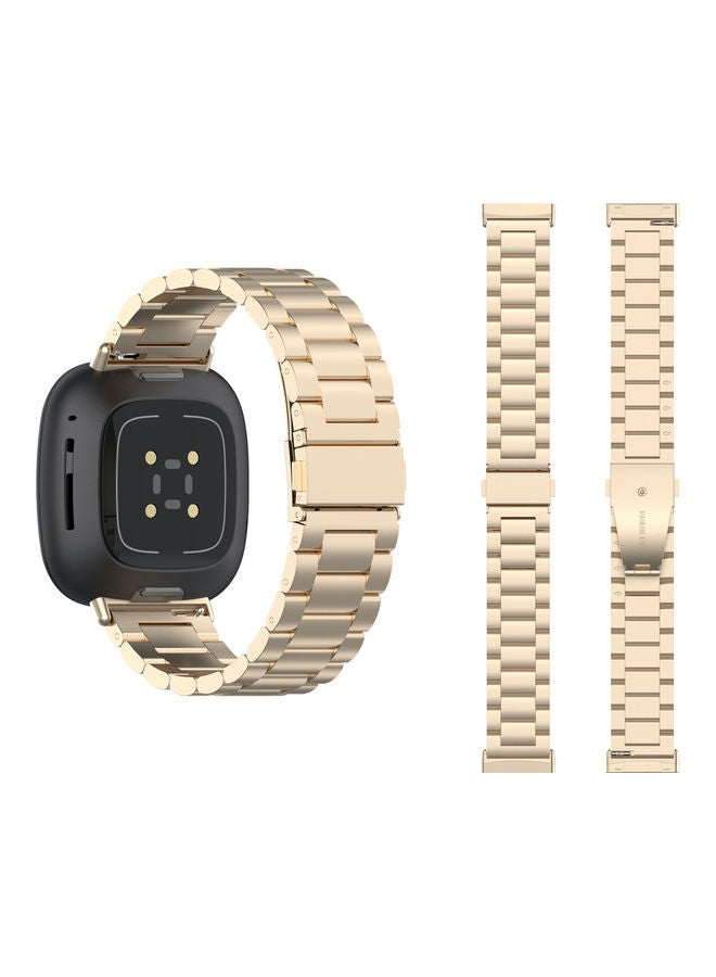 Perfii Stainless Steel Replacement Band For Fitbit Versa 3 Light Rose Gold - Image 2