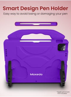 Moxedo Moxedo Shockproof Protective Case Cover Lightweight Convertible Handle Kickstand for Kids with Pencil Holder Compatible for iPad Pro 11 inch (2018 / 2020 / 2021) / iPad Air4 10.9-inch 2020 - Purple  - Image 5