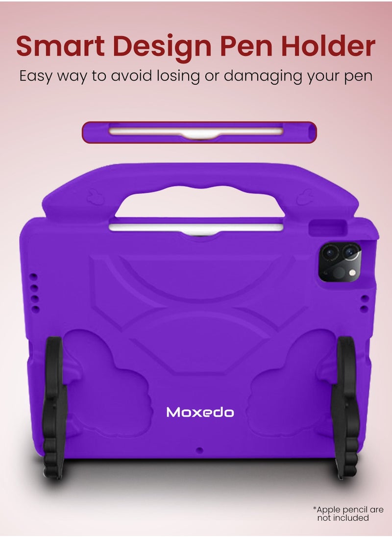 Moxedo Moxedo Shockproof Protective Case Cover Lightweight Convertible Handle Kickstand for Kids with Pencil Holder Compatible for iPad Pro 11 inch (2018 / 2020 / 2021) / iPad Air4 10.9-inch 2020 - Purple  - Image 5