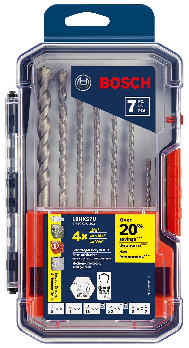 Bosch 7 Pc. Hex Shank Hammer Drill Masonry Bit Set Lbhxs7U - Image 2