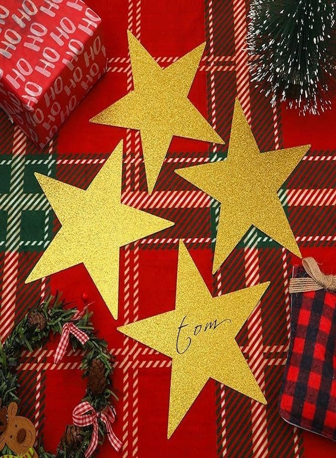 TrifleArte Star Cutouts | 4.5 Inches 20 Pieces Gold Glitter Star Shape Cutouts | Paper Star | Confetti Cutouts | for Classroom, Wall Decor, Party Decoration - Image 2