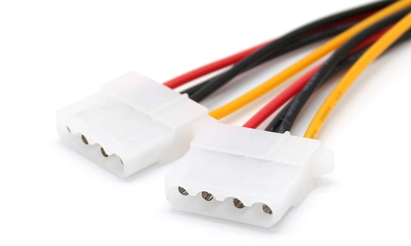 LipiWorld® 4 Pin Molex Male to 2 Ports IDE Female Power Supply Y Splitter Adapter Cable for PC, Cooling Fan CD Driver Hard Disk (17Cm, Black, Pack of 5) - Image 4