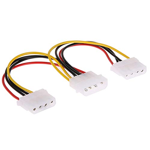 LipiWorld® 4 Pin Molex Male to 2 Ports IDE Female Power Supply Y Splitter Adapter Cable for PC, Cooling Fan CD Driver Hard Disk (17Cm, Black, Pack of 5) - Image 2