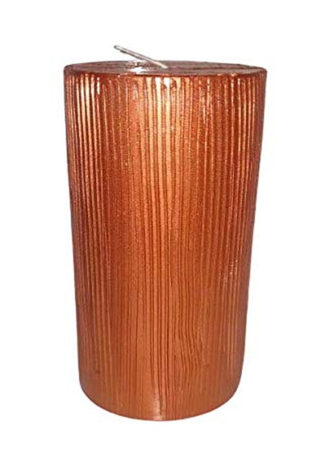 Floryn Decor شمعة عمودية كبيرة من شمع البارافين النحاسي بلمسة نهائية ريفية من فلورين ديكور (3 × 12 بوصة) - Image 1