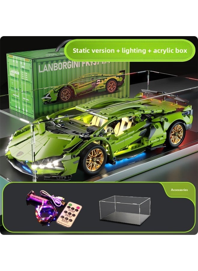 1-14 Building Block Car Assembling Super Running Compatible With Lego Remote Control Toy Children's Toy Car Racing Model Small Particles