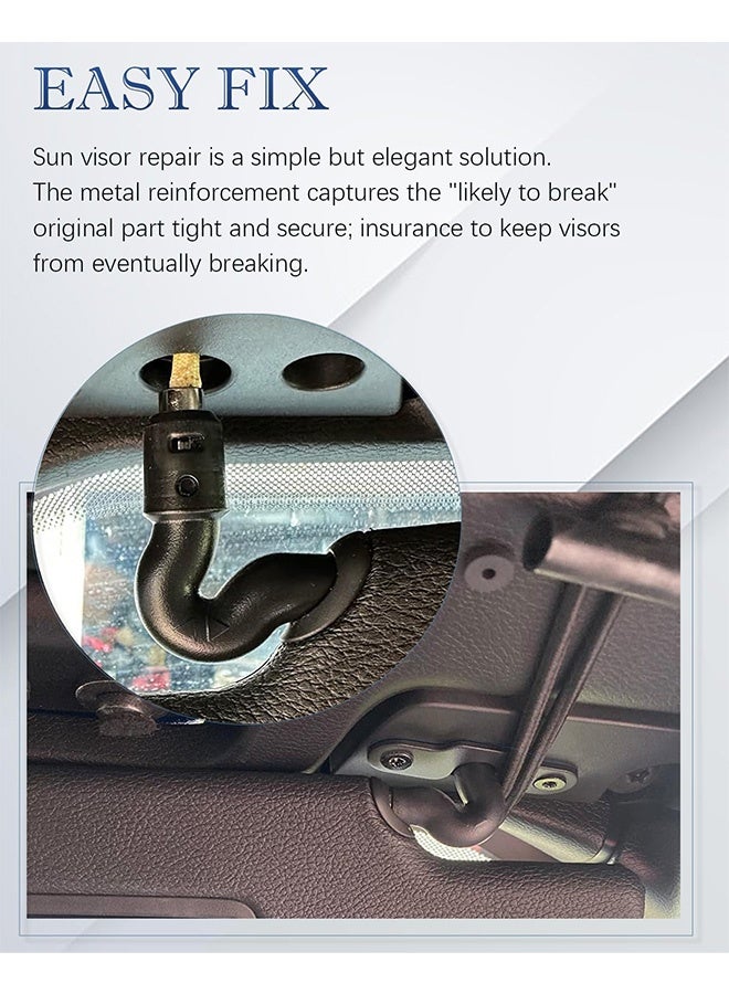 Peachjoy طقم إصلاح واقي الشمس لجيب، ملحقات إصلاح محور الواقي، متوافق مع جيب رانجلر JK 2018/ رانجلر JL 2018 2019 2021 2022 2023/ JT غلادييتور 2020 2021 2022 2023 (أسود) - Image 5