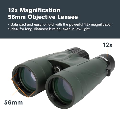 Celestron Nature DX 12x56 Binoculars Powerful and Bright for LongRange Viewing 56mm Objective Lenses 12x Magnification Fully MultiCoated Waterproof and Fogproof Tripod Adaptable - Image 3