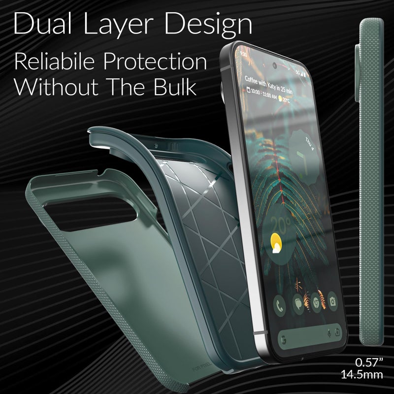 Crave Case for Google Pixel 10 Pro XL (6.8â€) â€” Dual-Layer Shockproof Protection, Textured Grip, Wireless Charging Compatible, Forest Green - Image 4