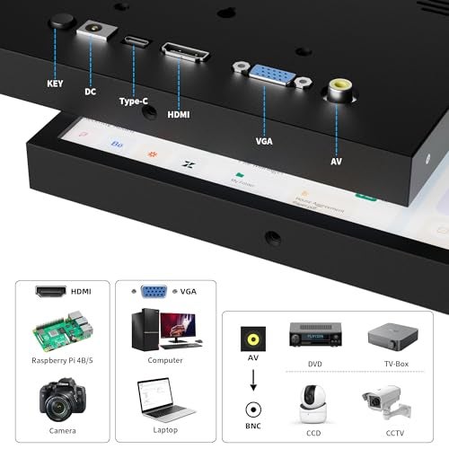 JUN-ELECTRON JUNELECTRON Mini Monitor 7 Inch Screen HDMI VGA AV BNC 1024 600 Small IPS Screen with Builtin Speakers 178 Viewing Angle LCD Portable Monitor for PCTVDVDCVBS 7 inch Non Touch - Image 3