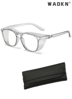 WAOKN Safety Goggles with Side Shields ,1 Pack Anti Pollen Goggles, Scratch Resistant,Anti-Fog,Clear Wraparound Lenses and No-Slip Grips,Clear Safety Goggles for Construction,Laboratory,Outdoor Work  - Image 1