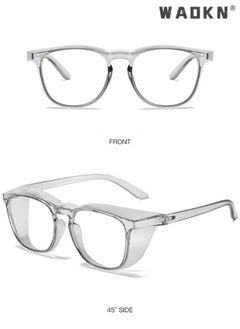 WAOKN Safety Goggles with Side Shields ,1 Pack Anti Pollen Goggles, Scratch Resistant,Anti-Fog,Clear Wraparound Lenses and No-Slip Grips,Clear Safety Goggles for Construction,Laboratory,Outdoor Work  - Image 3