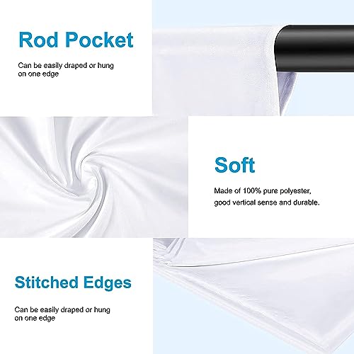 HomeArt 8x10 Feet White Screen Backdrop for Photography, Chroma Key Virtual White Background Sheet for Photography Zoom Meeting, Cloth Curtain for Video Studio Streaming Gaming Photoshoot - Image 3
