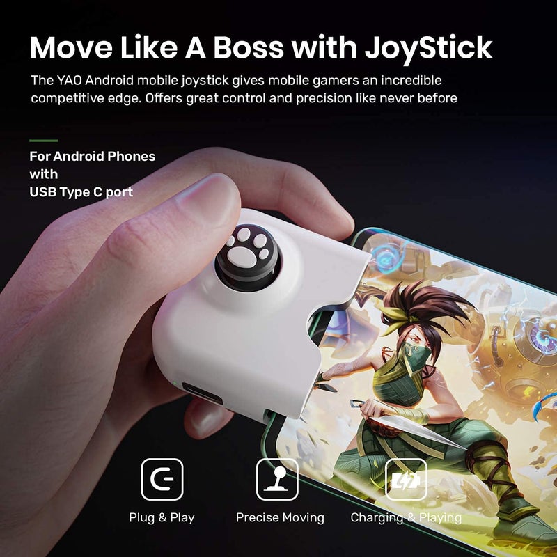 Yao N1 PRO Mobile Game Controller Joystick for Android Phone (Android Version 10 or Later), Gaming Gamepad Compatible with PUBGG Mobile, Call of Duty Mobile(CODM), Wild Rift, Genshin Impact - Image 2