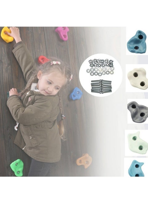 Rock Climbing Holds for Kids, Deluxe Extra Large Climbing Rocks with Mounting Hardware, 20 Pcs DIY Rock Wall Indoor & Outdoor Playground Accessories Wall Climbing Kit - Ages 3+