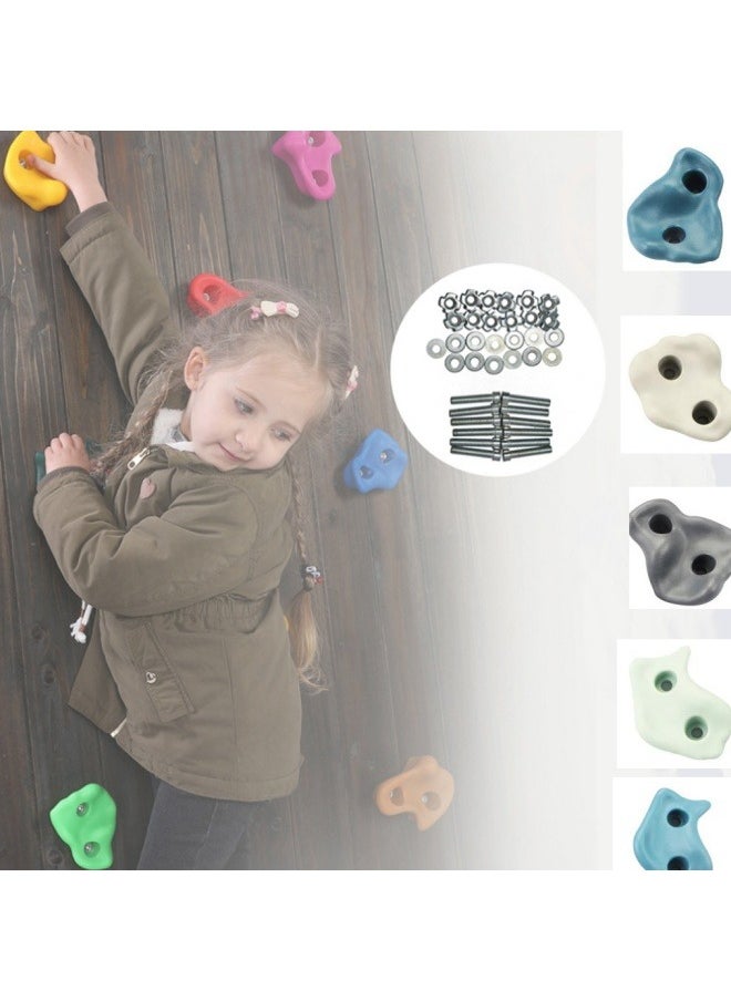 Generic Rock Climbing Holds for Kids, Deluxe Extra Large Climbing Rocks with Mounting Hardware, 20 Pcs DIY Rock Wall Indoor & Outdoor Playground Accessories Wall Climbing Kit - Ages 3+  - Image 1