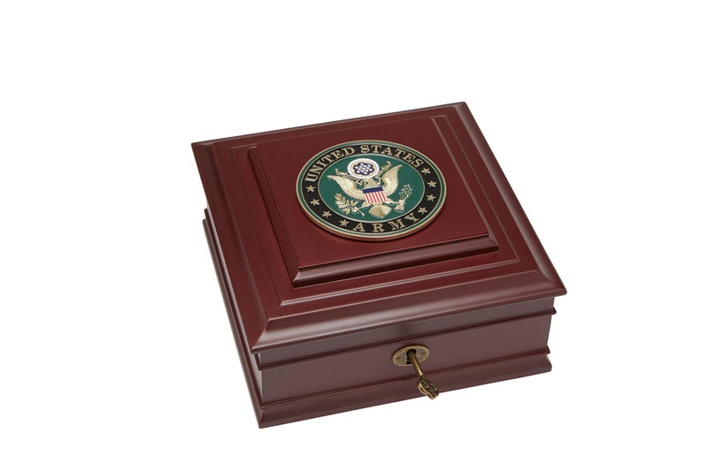 Allied Flag Allied Frame US Army Medallion Desktop Box - Image 1