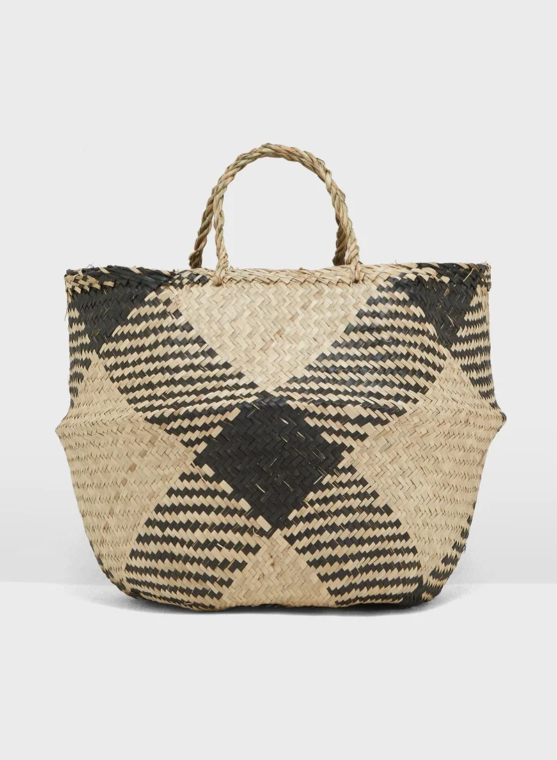 Sass & Belle Woven Basket With Tassel