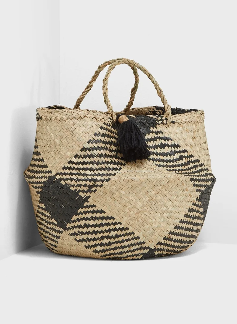 Sass & Belle Woven Basket With Tassel