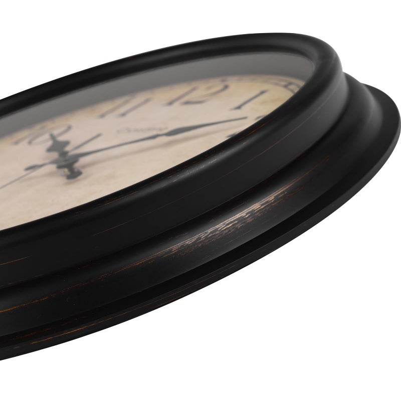 Crosstime 16 Inch Wall Clocks Battery Operated Silent Vintage Retro Round Large Wall Clock for Living Room, Office, Farmhouse Decor- Bronze - Image 3