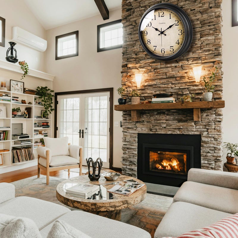 Crosstime 16 Inch Wall Clocks Battery Operated Silent Vintage Retro Round Large Wall Clock for Living Room, Office, Farmhouse Decor- Bronze - Image 5