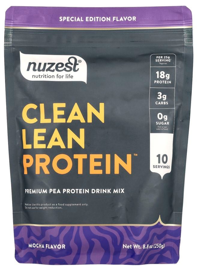 Nuzest Clean Lean Protein™ Premium Pea Protein Drink Mix Mocha  8.8 oz (250 g) - Image 1
