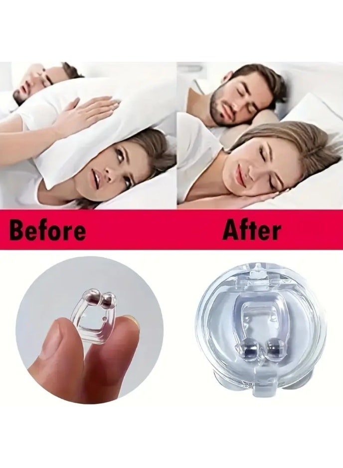 كوالتي 4 قطع من مشابك الأنف المضادة للشخير - سدادات شخير من السيليكون الناعم مع حقيبة سفر قابلة لإعادة الاستخدام وآمنة لتوسيع الأنف من أجل نوم وتنفس أفضل - Image 3