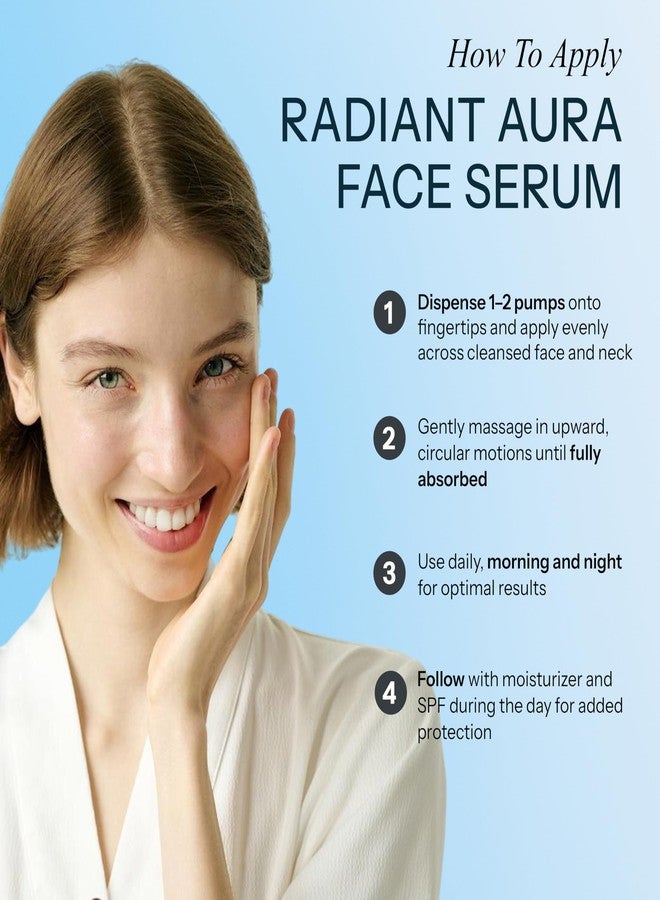 Radiant Aura Facial Serum with Hyaluronic Acid & Ceramide - Dermatologist Tested Korean Serum for Glowing Skin - Hydrating, Calming & Skin Barrier Repair - Suitable for Sensitive Skin - 2 Fl. Oz - Image 5