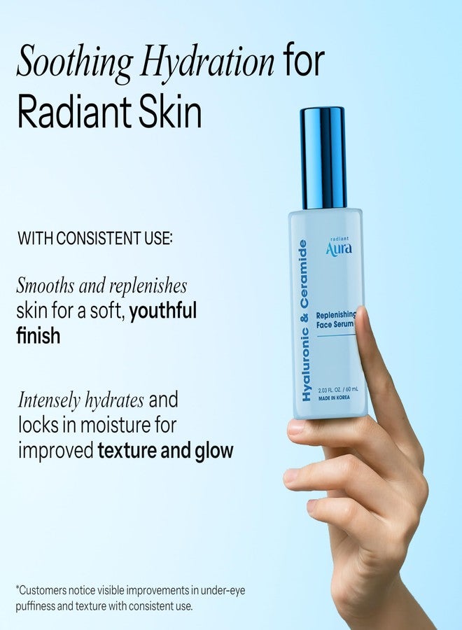 Radiant Aura Facial Serum with Hyaluronic Acid & Ceramide - Dermatologist Tested Korean Serum for Glowing Skin - Hydrating, Calming & Skin Barrier Repair - Suitable for Sensitive Skin - 2 Fl. Oz - Image 3