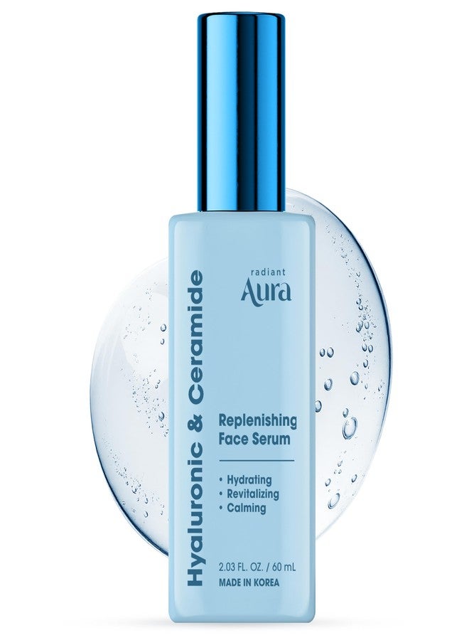 Radiant Aura Facial Serum with Hyaluronic Acid & Ceramide - Dermatologist Tested Korean Serum for Glowing Skin - Hydrating, Calming & Skin Barrier Repair - Suitable for Sensitive Skin - 2 Fl. Oz - Image 1