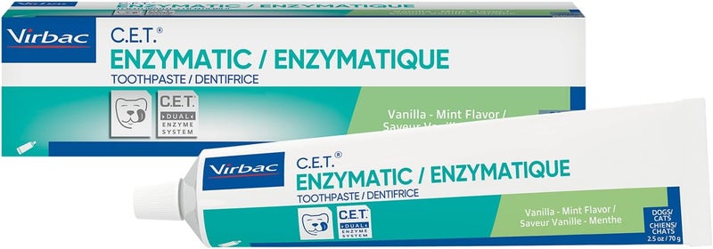 Virbac C.E.T. Enzymatic Toothpaste for Dogs and Cats, Vanilla Mint Flavor, 2.5 Oz Tube - Image 1