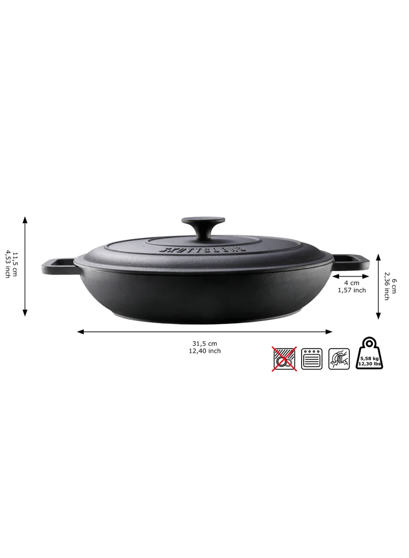Skottsberg Skottsberg - Cast Iron Braising pan 31,5cm round, with lid