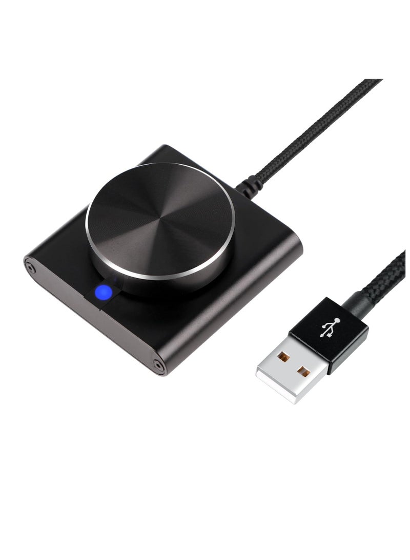 erorex USB Volume Control Knob, Metal Shell External Media Adjustment Controller, Audio Adjuster Compatible with PC, for Windows, for Mac, Android, for iOS Devices - Image 1