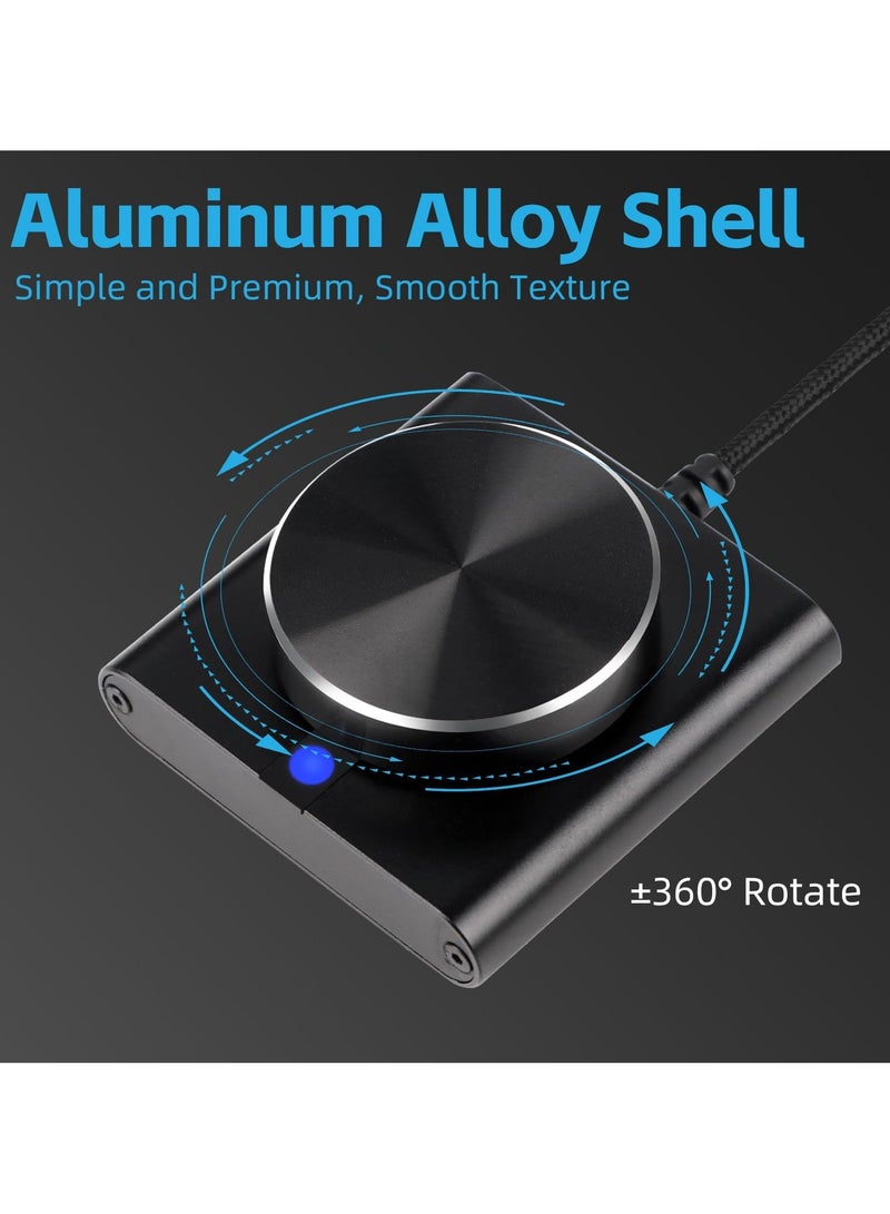 erorex USB Volume Control Knob, Metal Shell External Media Adjustment Controller, Audio Adjuster Compatible with PC, for Windows, for Mac, Android, for iOS Devices - Image 4