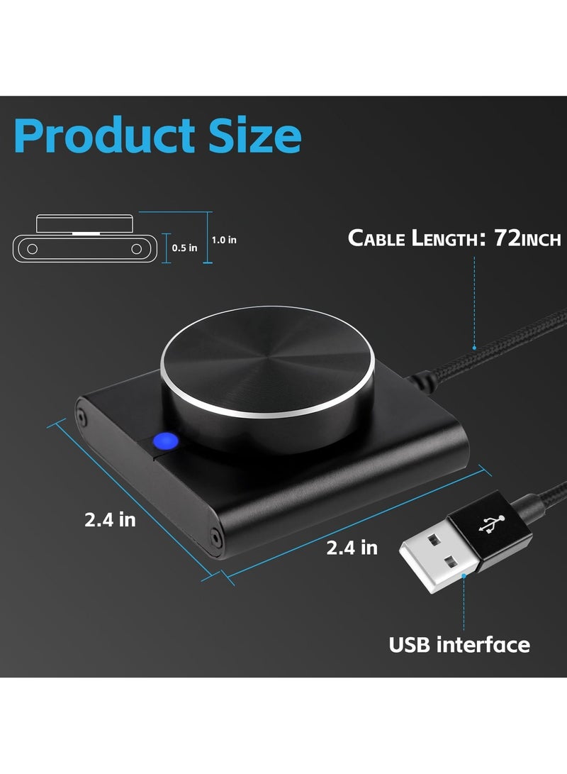 erorex USB Volume Control Knob, Metal Shell External Media Adjustment Controller, Audio Adjuster Compatible with PC, for Windows, for Mac, Android, for iOS Devices - Image 2