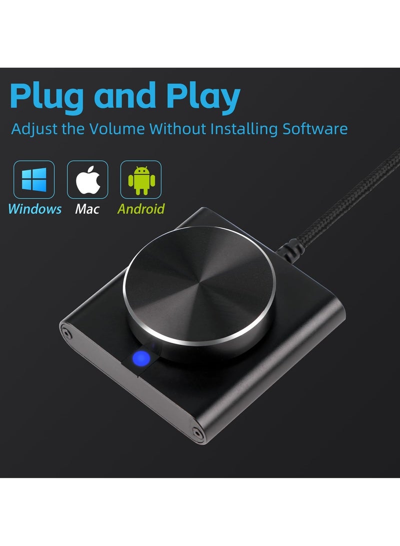 erorex USB Volume Control Knob, Metal Shell External Media Adjustment Controller, Audio Adjuster Compatible with PC, for Windows, for Mac, Android, for iOS Devices - Image 5