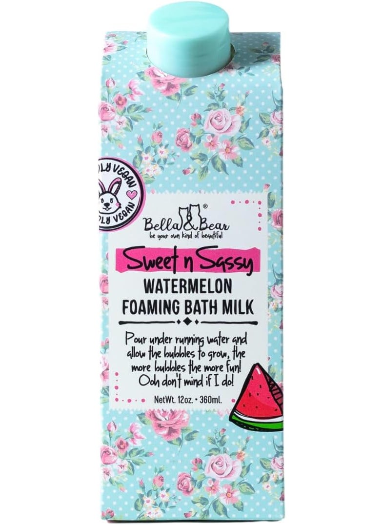 Bella and Bear - Bella  Bear Sweet n Sassy Watermelon Foaming Bath Milk  Gift for Teenage Girls 12 oz - Image 1