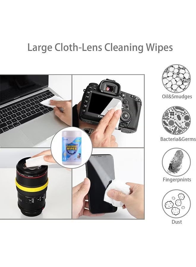 Opula 100PCS Monitor Wipes Pre-Moistened Computer Screen Wipes Electronics Cleaning Wipes For Camera Smart Watch Eyeglasses Tablets Lenses Laptop Screen Phones TV LCD Cleaner Wipes - Image 5