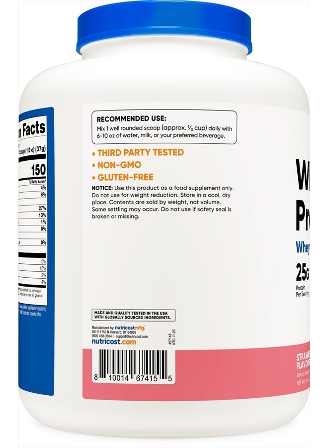 Nutricost مركز بروتين مصل اللبن (حليب الفراولة) 5 أرطال - خالي من الغلوتين وغير معدّل وراثيًا - Image 4