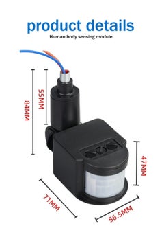 KASTWAVE Motion Sensor 3 PCS Motion Detector Black Automatic Dusk to Dawn 12V DC Motion Human Infrared Sensor Motion Light Switch and 240 Degree Replacement Motion Sensor Pir Sensor  - Image 2