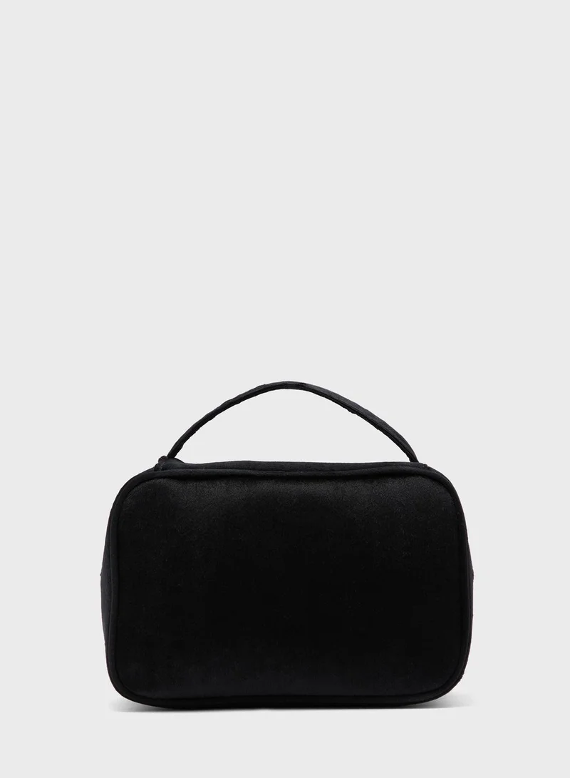 ELLA Velvet Top Handle Cosmetic Bag