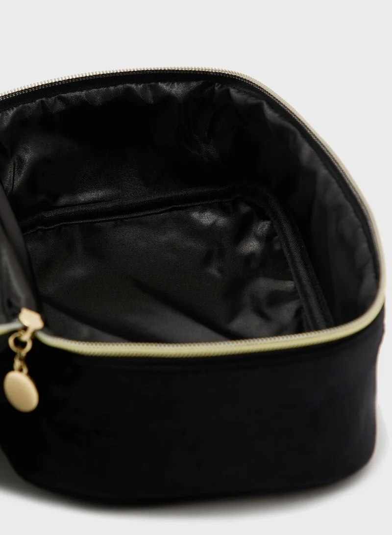 ELLA Velvet Top Handle Cosmetic Bag