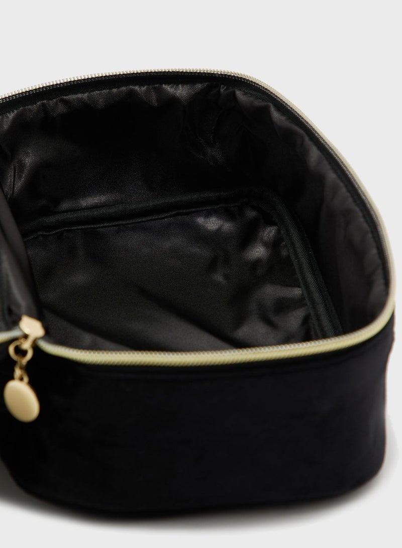 Velvet Top Handle Cosmetic Bag